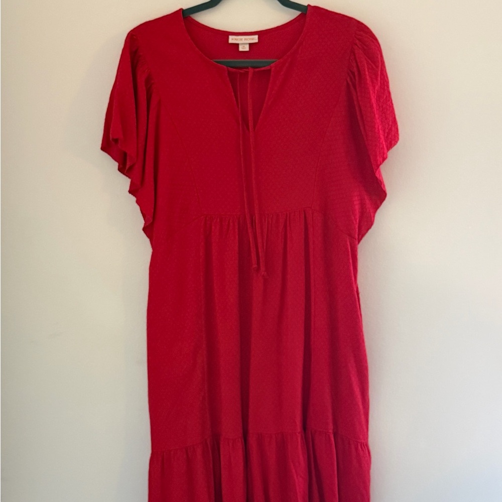 Red V-Neck Women's Dress with Pockets from target - Picture 4 of 7